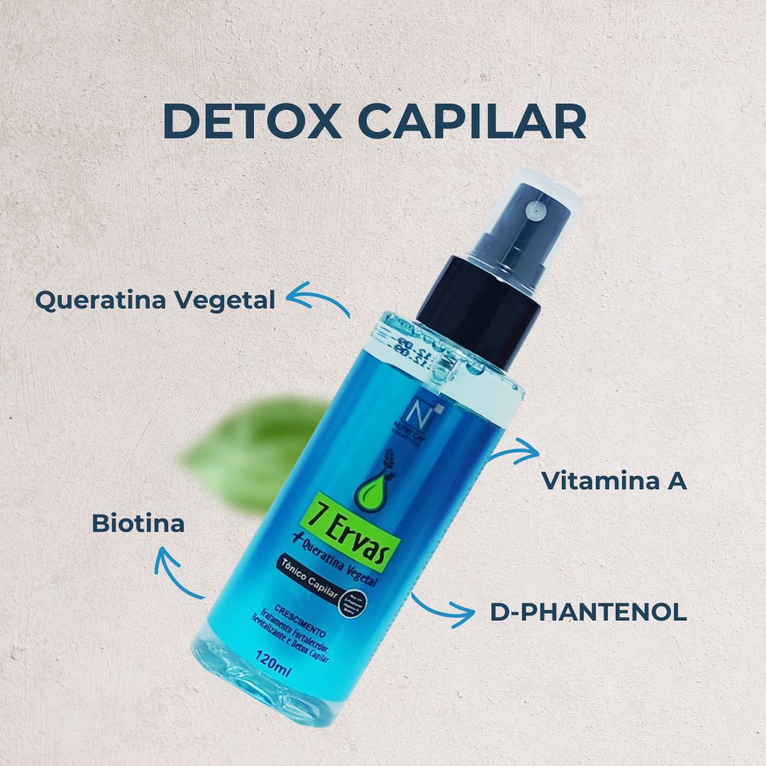 Tônico 7 Ervas para Controle de Queda e Crescimento 120ml da Nutry Cap