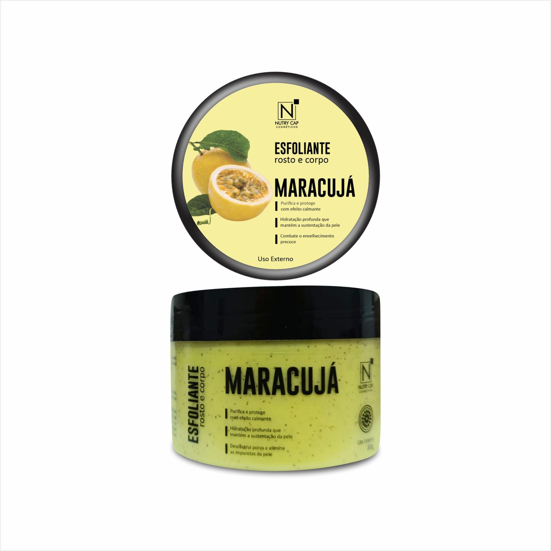 Esfoliante de Maracujá Corpo e Rosto 300g da Nutry Cap