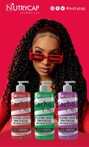 Cachos Mix – Gelatina + Creme para Pentear Bifásico (Pistache e Aloe Vera) – Nutrycap
