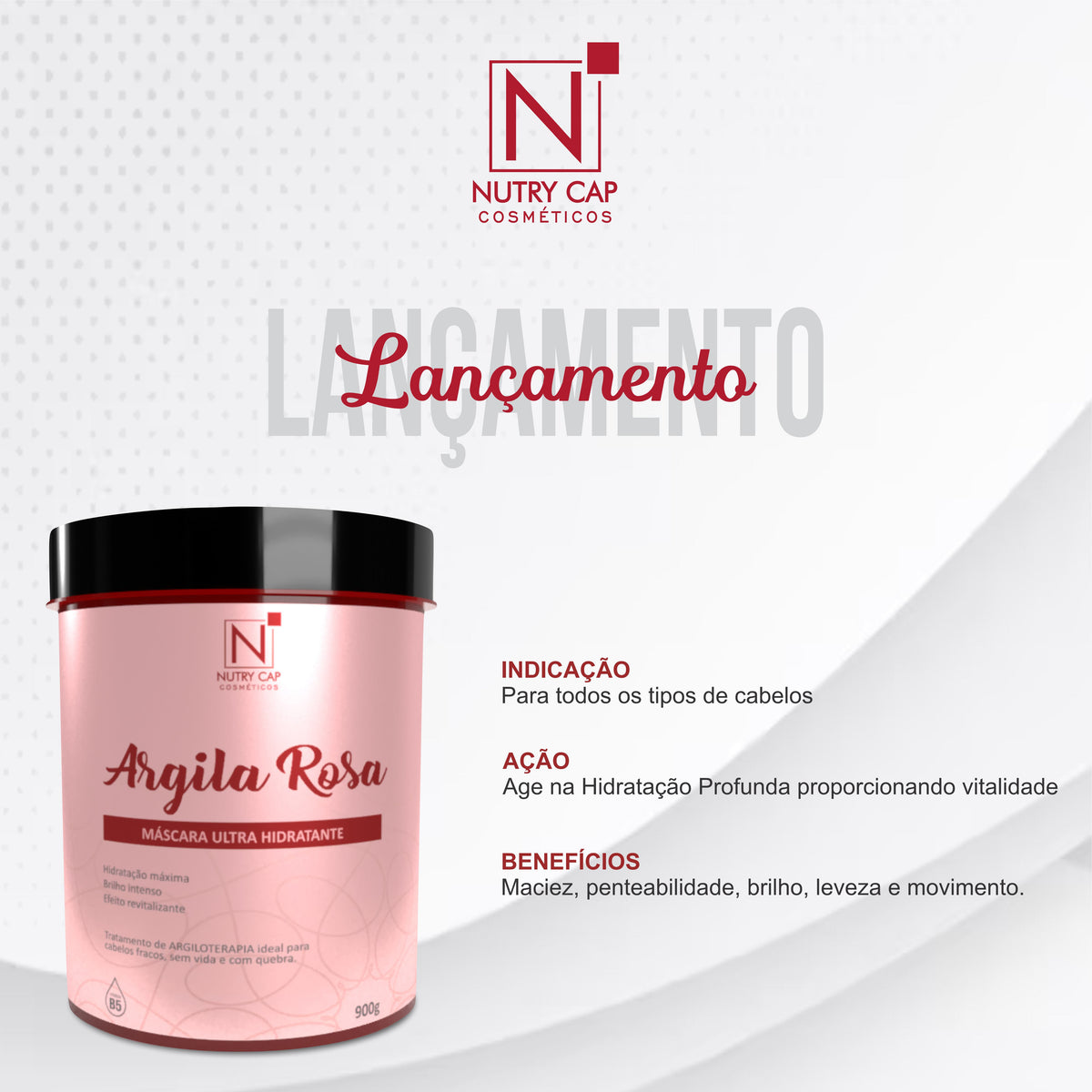 MÁSCARA ULTRA HIDRATANTE ARGILA ROSA 900g