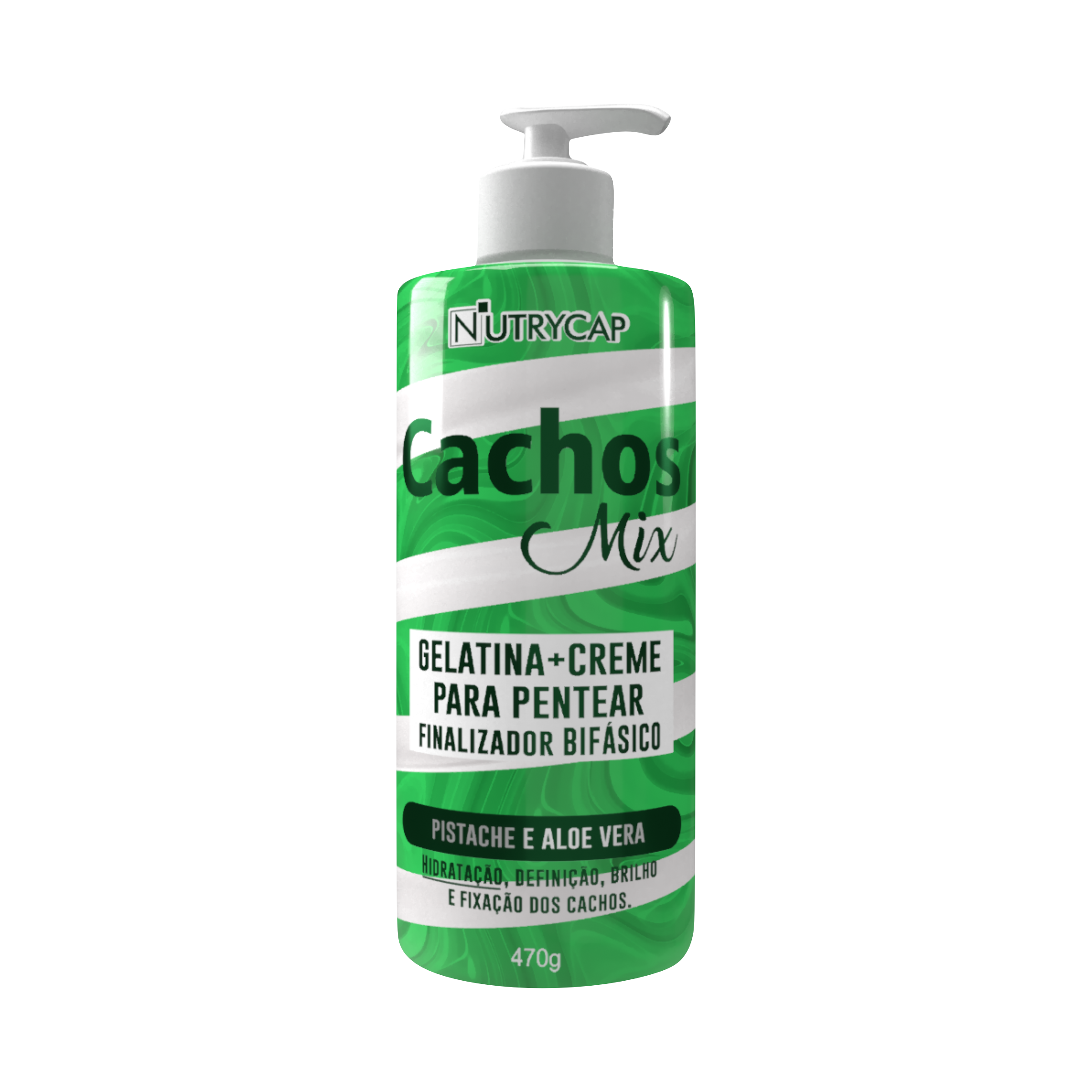 Cachos Mix – Gelatina + Creme para Pentear Bifásico (Pistache e Aloe Vera) – Nutrycap