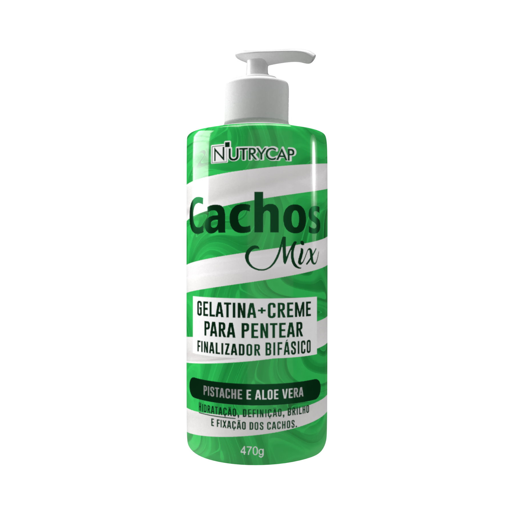 Cachos Mix – Gelatina + Creme para Pentear Bifásico (Pistache e Aloe Vera) – Nutrycap