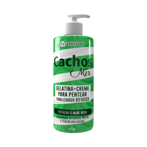 Cachos Mix – Gelatina + Creme para Pentear Bifásico (Pistache e Aloe Vera) – Nutrycap
